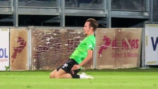 Schnölls Jubel nach dem verwandelten Elfmeter zum 3:2.