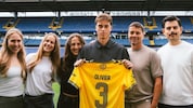 Die Schwestern Victoria und Grace, Mama Simone, Papa Heinrich und Manager Barış Altuz stärkten ...