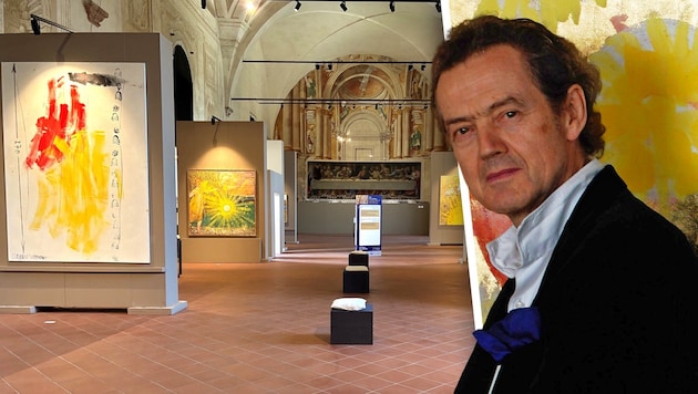 Rudolf Leitner-Gründberg hat die Schau im Dialog mit der historischen Architektur entwickelt; ...