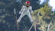 Lisa Eder bei ihren ersten Trainingssprüngen.