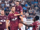 Haris Tabakovic (Mitte) hat gegen Pafos vier Tore erzielt.