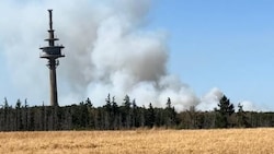 Seit Donnerstag stehen 25 Hektar Wald in Flammen. Der Rauch ist weithin zu sehen.