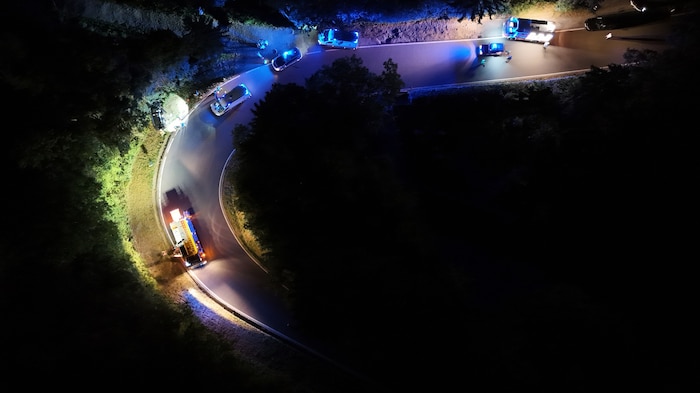 Das Fahrzeug geriet in einer Kurve von der Straße ab.