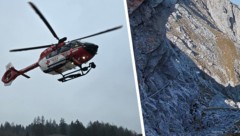 Der verletzte Bergsteiger wurde mit dem Notarzthubschrauber in die Innsbrucker Klinik geflogen ...