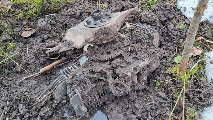 Im März wurde über Lettland diese Drohne aus der Ukraine abgeschossen.