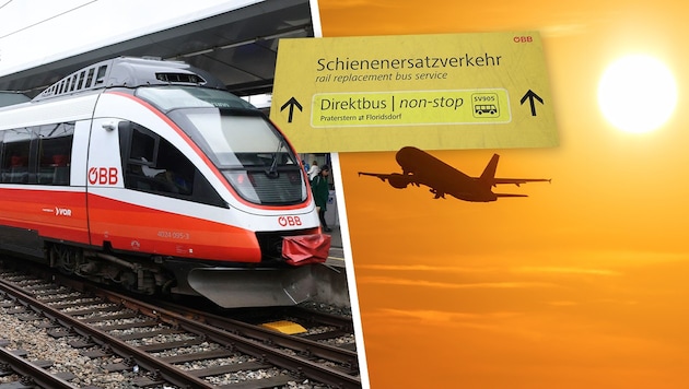 Große Auswirkungen hat der Kabelbrand bei der S-Bahn. Der Weg zum Flieger nach Schwechat ist nun ...