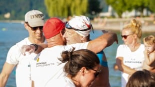 privat Geschafft! Bernhard Hengl nach erfolgreicher Durchquerung des Bodensees.