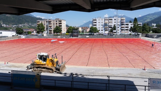 Das Stadion der WSG Tirol soll bis zur Rückrunde fertig sein.