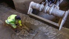 Aufräumarbeiten kürzlich beim Klärwerk.