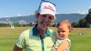 Ladies European Tour Christine Wolf mit Tochter Mia bei den Swiss Ladies Open in der Schweiz.