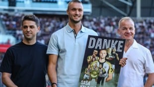 Sasa Kalajdzic mit Dino Buric und Siegmund Gruber