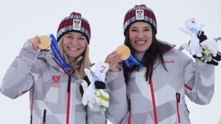 Katharina Huber holte bei den Olympischen Spielen in Cortina mit Ariane Rädler Gold in der ...