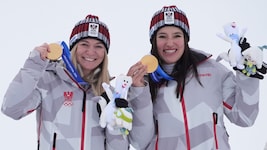 Katharina Huber holte bei den Olympischen Spielen in Cortina mit Ariane Rädler Gold in der ...