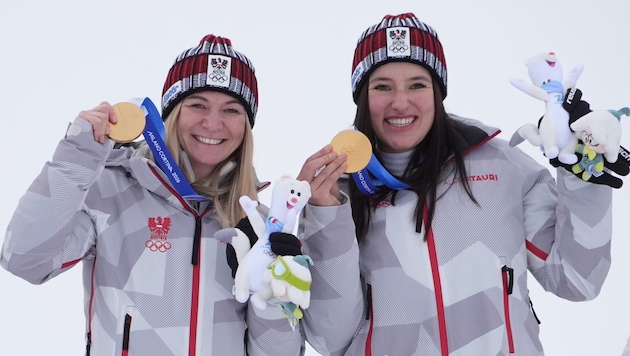 Katharina Huber holte bei den Olympischen Spielen in Cortina mit Ariane Rädler Gold in der ...