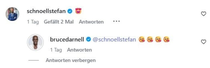 Nicht nur einer, gleich mehrere Küsse wurden ausgetauscht.