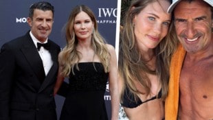 Luis Figo und seine Frau Helen Sevdin, links bei der Laureus Gala im April in Madrid, rechts im ...