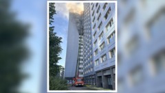 Die Drehleiter der Feuerwehr reicht nur bis zum neunten Stock – nicht hoch genug für die ...