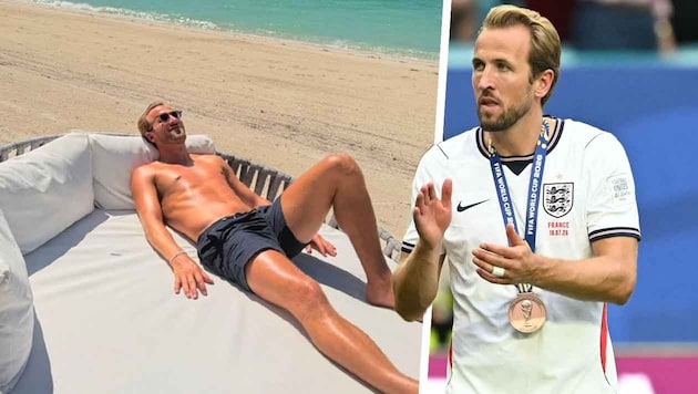 Harry Kane holte bei der WM Bronze (re.) und weiß auch den Urlaub zu genießen.