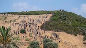 Knapp 300 Migranten wurden am Samstag von den marokkanischen Behörden nahe der Grenze zu Ceuta ...
