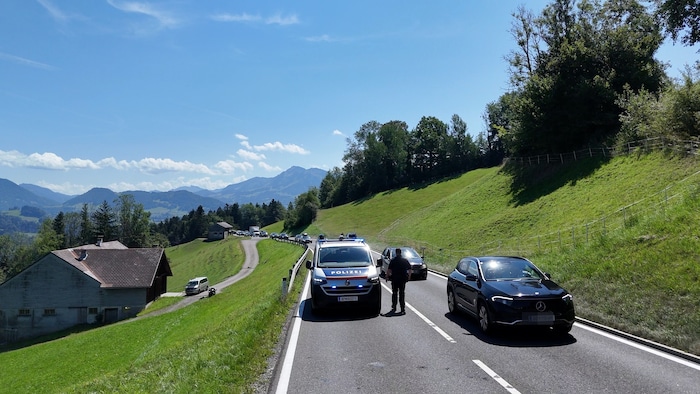 Die Polizei regelte während der Unfallaufnahme den Verkehr.