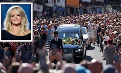 Tausende Menschen verabschiedeten sich in Mumbles von der verstorbenen Sängerin Bonnie Tyler.