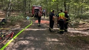 Die Feuerwehren aus Neudörfl und Pöttsching waren bei einem Waldbrand im Einsatz, als eine ...