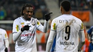 GEPA Yann Massombo (li.) schoss sich bei Altach selbst ins Abseits.