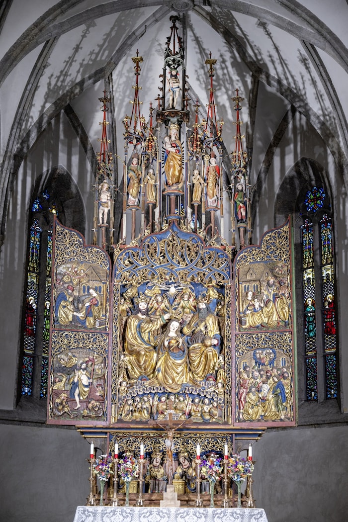 Pontebba: Der 7,5 Meter hohe Altar wird der Villacher Werkstatt zugeschrieben.