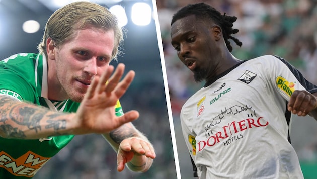 Tonni Adamsen (links) erzielte vier Tore. Um Altachs Yann Massombo (rechts) ist hingegen ein ...