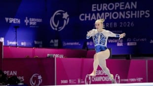 Charlize Mörz belegte bei der EM in Zagreb im Sprung Platz sechs.