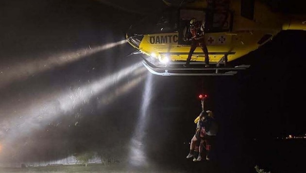 Die drei Bergsteiger mussten in der Nacht von Traunstein ausgeflogen werden.