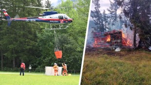 Auch die Libelle Tirol wurde zur Brandbekämpfung angefordert.