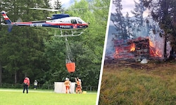 Auch die Libelle Tirol wurde zur Brandbekämpfung angefordert.