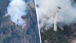 Waldbrände in Osttirol (links) und Wildermieming (rechts) hielten die Einsatzkräfte für mehrere ...