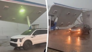 Schockmoment in den USA – der vermeintliche Schutz flog den Autofahrern um die Ohren.
