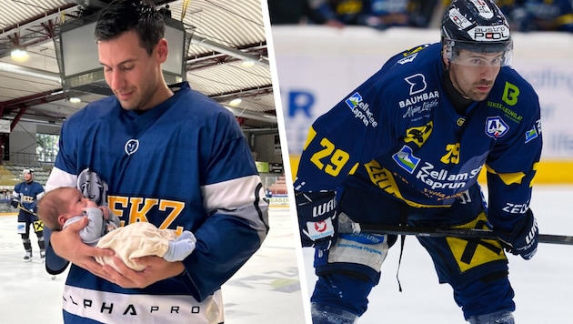 Links der Papabär, rechts der Obereisbär: Zells Stürmer Philip Putnik.