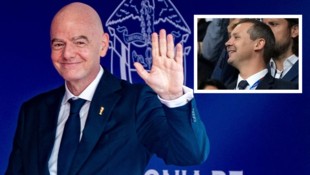 Kevin Lamour (rechts oben) ist seinen Job bei der FIFA los, nachdem er Gianni Infantino heftig ...