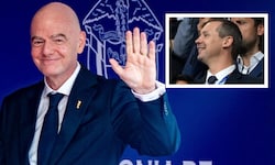 Kevin Lamour (rechts oben) ist seinen Job bei der FIFA los, nachdem er Gianni Infantino heftig ...