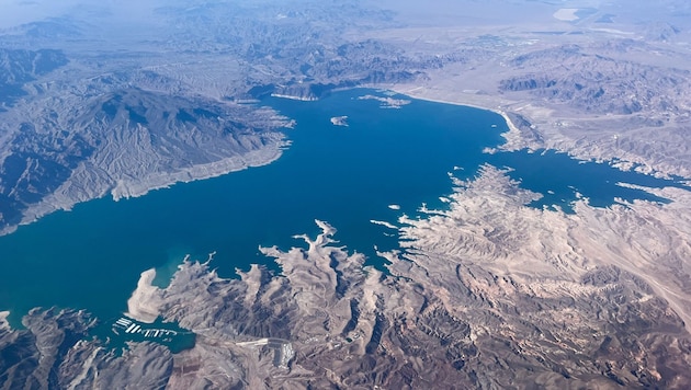 Der Lake Mead nahe Las Vegas wird für die Erzeugung von Wasserkraft und als Trinkwasserreservoir ...