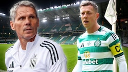 LASK-Coach Didi Kühbauer (li.) muss sich etwas einfallen lassen, um Celtic Glasgow mit Kapitän ...
