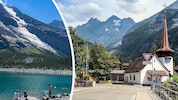 Über Kandersteg in der Schweiz bewegt sich ein riesiger Felsbrocken.