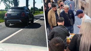 Krone KREATIV/Imre Antal/Polizia di Stato, Krone KREATIV Nur zwei der zahlreichen Maschen: ein Spiegeltrickbetrüger (li.) und Hütchenspieler in Aktion ...