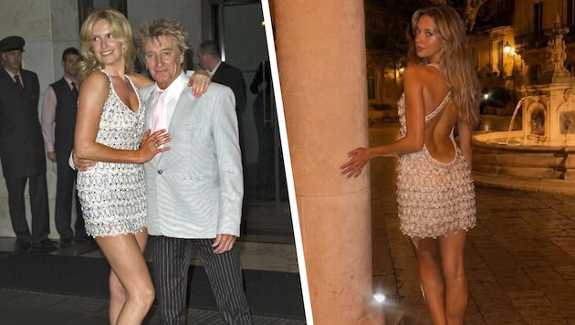 Penny Lancaster trug das weiße Dior-Minikleid einst rund um ihre Hochzeit mit Rod Stewart. Jetzt ...