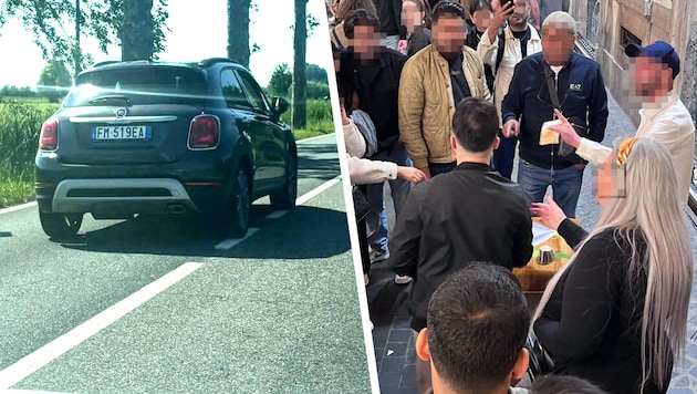 Nur zwei der zahlreichen Maschen: ein Spiegeltrickbetrüger (li.) und Hütchenspieler in Aktion ...