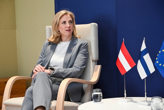Foreign Minister Beate Meinl-Reisinger in Helsinki