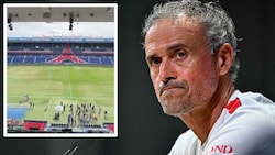 Gibt‘s ja nicht! PSG-Trainer Luis Enrique scheint ungläubig auf den in Mitleidenschaft gezogenen ...