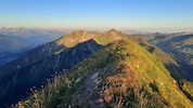 Am Zafernhorn eröffnet sich ein fantastischer Rundumblick auf die umgebenden Gipfel und ...