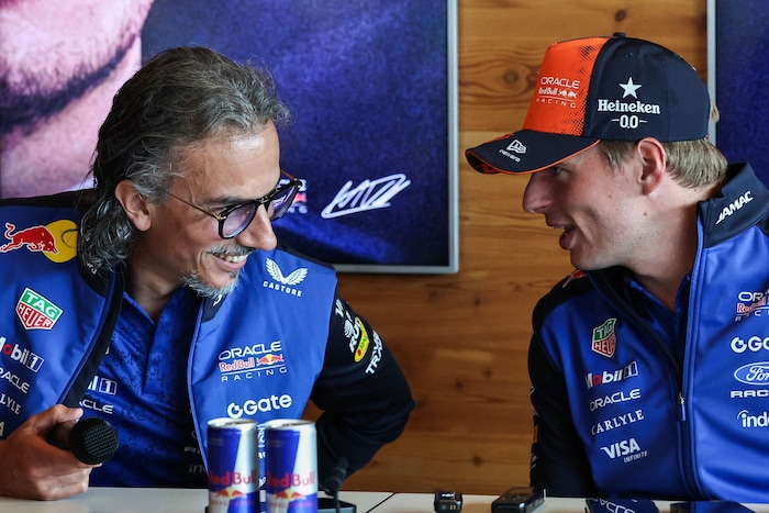 Laurent Mekies und Max Verstappen