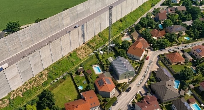 So wird laut Alexander Biringer der Funkmast in seinem Garten aussehen. Weil auch die Asfinag ...