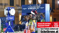 Österreichs erfolgreichste Springreiterin Katharina Rhomberg mit Pferd Cuma bei der LGCT Vienna ...